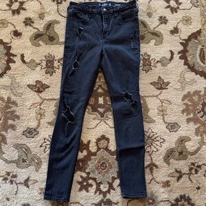 Hollister Black Distressed Skinny Jeans